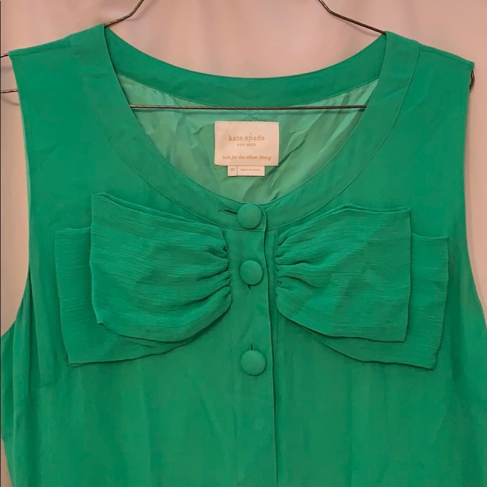 kate spade Green and Teal Midi Dress with Tweed Skirt - Picture 2 of 8